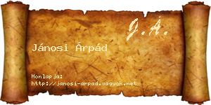 Jánosi Árpád névjegykártya
